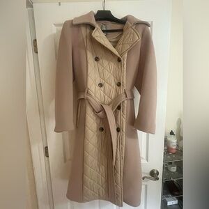 Soia & Kyo Beige Quilted Trench Coat